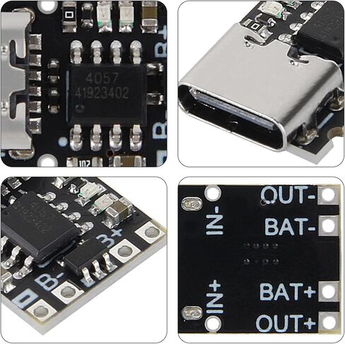 TP4057 1A 3.7V Lithium Battery Charging Board with Protection Type-C USB C Li-ion Battery Charging Board Over TP4056 in Saudi Arabia