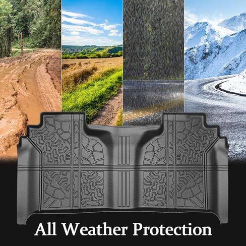 Car Floor Mats for Chevrolet Silverado 1500 Extended Cab 1999-2006 TPE Material All Weather Protection Custom Fit Durable and Safety Pickup Truck Liners in Kuwait