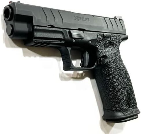 شريط قبضة مسدس Handleitgrips متوافق مع Springfield XDM Elite بالحجم الكامل 10 مم / 45 ACP - شريط قبضة مسدس مطاطي أسود، سهل التركيب، ملحقات البندقية، مملوكة للمحاربين القدامى، صنع في الولايات المتحدة الأمريكية in Kuwait