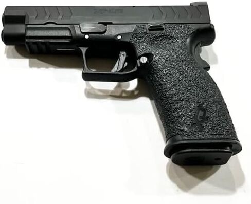 شريط قبضة مسدس Handleitgrips متوافق مع Springfield XDM Elite بالحجم الكامل 10 مم / 45 ACP - شريط قبضة مسدس مطاطي أسود، سهل التركيب، ملحقات البندقية، مملوكة للمحاربين القدامى، صنع في الولايات المتحدة الأمريكية in Kuwait