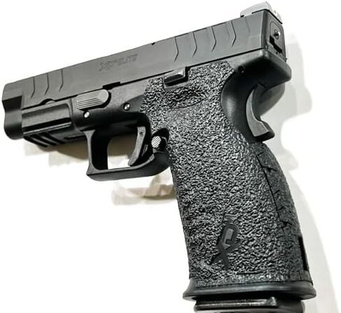 شريط قبضة مسدس Handleitgrips متوافق مع Springfield XDM Elite بالحجم الكامل 10 مم / 45 ACP - شريط قبضة مسدس مطاطي أسود، سهل التركيب، ملحقات البندقية، مملوكة للمحاربين القدامى، صنع في الولايات المتحدة الأمريكية in Kuwait