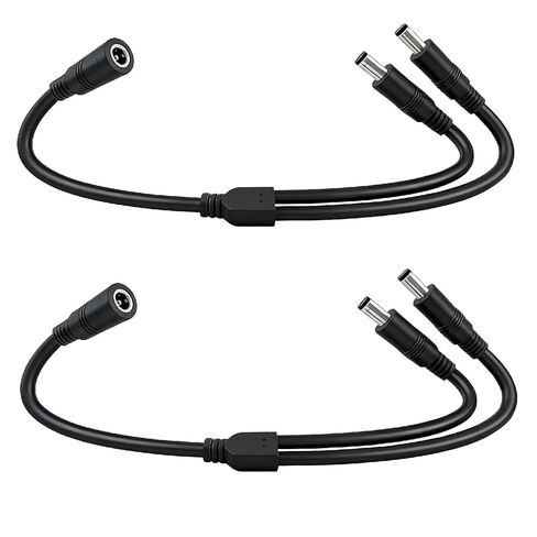1.3FT 14AWG DC Power Splitter 5.5mm × 2.1mm 1 أنثى إلى 2 ذكر DC تمديد الحبل للوحة الشمسية في الهواء الطلق LED قطاع راوتر 2PCS in Saudi Arabia
