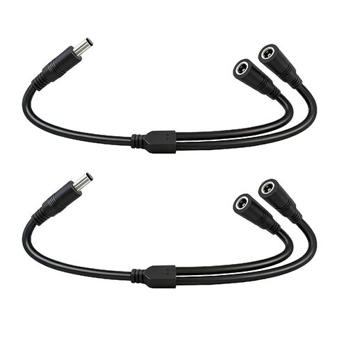 1.3FT 14AWG DC Power Splitter 5.5mm × 2.1mm 1 أنثى إلى 2 ذكر DC تمديد الحبل للوحة الشمسية في الهواء الطلق LED قطاع راوتر 2PCS in Saudi Arabia