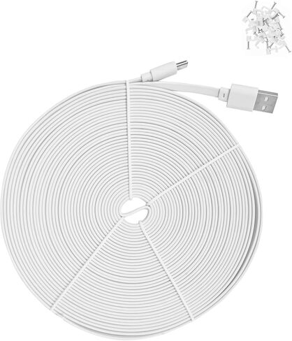 Security Camera USB C Cable 16.4 ft, Charging for Ring Pan-Tilt Indoor Cam, Tapo TP-Link 2K C120 Camera, Cam Indoor/Cam 3/S330, Flat Type C Extension Power Cord in Saudi Arabia