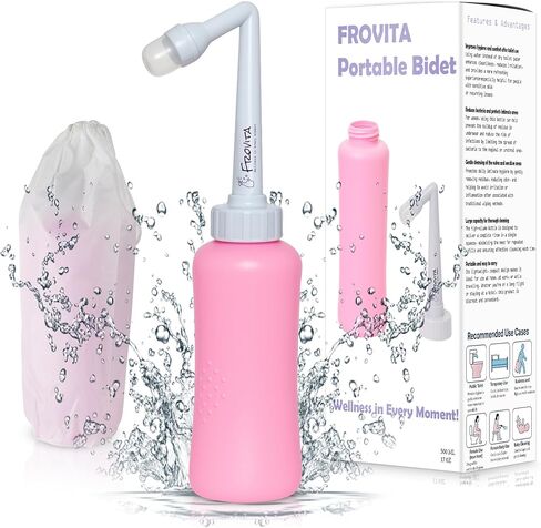 Portable Bidet for Travel 500ml (17oz), Large Capacity Peri Bottle, Compact, Easy-to-Use, Leak-Resistant Travel Bidet Made from ABS Plastic, Feminine Hygiene for Comfort and Freshness in Saudi Arabia