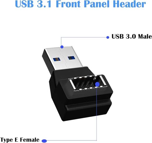 رأس اللوحة الأمامية USB 5 جيجابت في الثانية، 90 درجة USB 3.0 ذكر إلى محول أنثى E لمحول اللوحة الأم الداخلي 1 حزمة in Kuwait