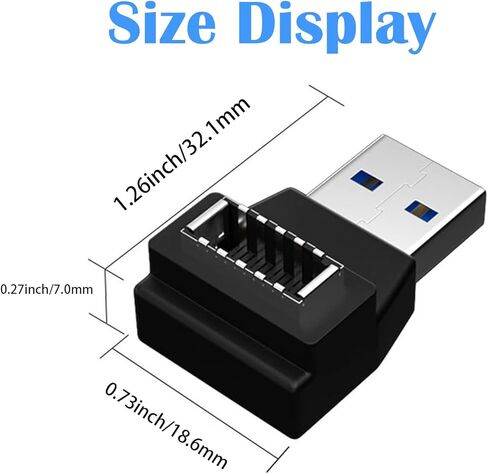 رأس اللوحة الأمامية USB 5 جيجابت في الثانية، 90 درجة USB 3.0 ذكر إلى محول أنثى E لمحول اللوحة الأم الداخلي 1 حزمة in Kuwait