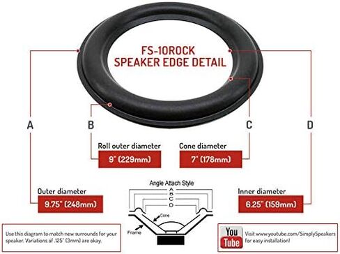 10 Inch Foam Speaker Repair Kit Fits Rockford Fosgate FSK-10 Rockford (Pair) in Saudi Arabia