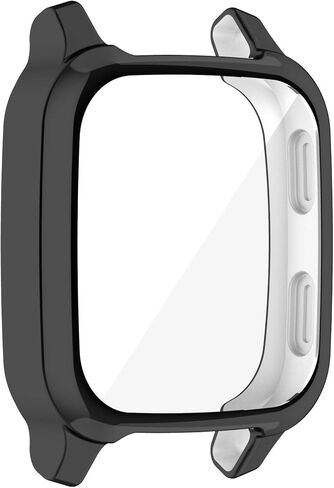 واقي شاشة متوافق مع حافظة الساعة الذكية Garmin Venu Sq 2، حماية كاملة من مادة TPU الناعمة (أسود + أسود) in Kuwait