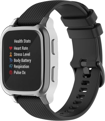 واقي شاشة متوافق مع حافظة الساعة الذكية Garmin Venu Sq 2، حماية كاملة من مادة TPU الناعمة (أسود + أسود) in Kuwait