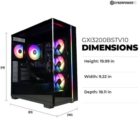 CyberpowerPC Gamer Xtreme Gaming Desktop PC - Intel Core i5-14400F CPU, 16GB DDR5 RAM, 1TB PCIe SSD, NVIDIA GeForce RTX 5060 8GB GDDR7, RGB Lighting, Windows 11 Home (GXi3200BSTV10) in Saudi Arabia