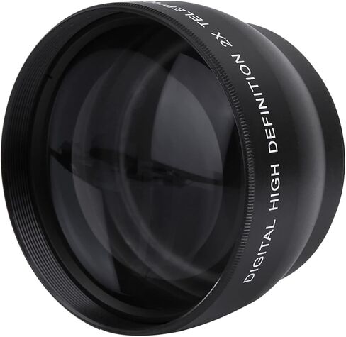 عدسة مقربة مقاس 52 مم 2X، محول Telephoto احترافي عالي الدقة، هيكل من سبائك الألومنيوم، مقاومة للخدش، لكاميرا مثبتة مقاس 52 مم in Kuwait