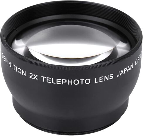 عدسة مقربة مقاس 52 مم 2X، محول Telephoto احترافي عالي الدقة، هيكل من سبائك الألومنيوم، مقاومة للخدش، لكاميرا مثبتة مقاس 52 مم in Kuwait