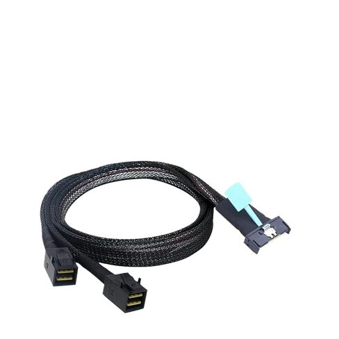 New-MCIO 8I إلى 2 X SFF 8643 كابل PCIE Gen5 MCIO 8X إلى MI NI S*A*S HD SFF 8643 كابل عالي السرعة لمركز بيانات الخادم (أسود 1 متر) in Saudi Arabia
