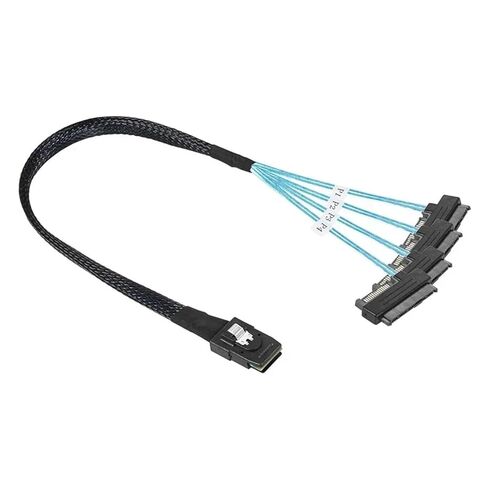 كابل داخلي MI NI S*A*S 36P SFF 8087 إلى 4 S*A*S 29P SFF-8482 مع كابل مقسم الطاقة 15P ملحقات الكمبيوتر 0.5M 1M(0.5m) in Kuwait