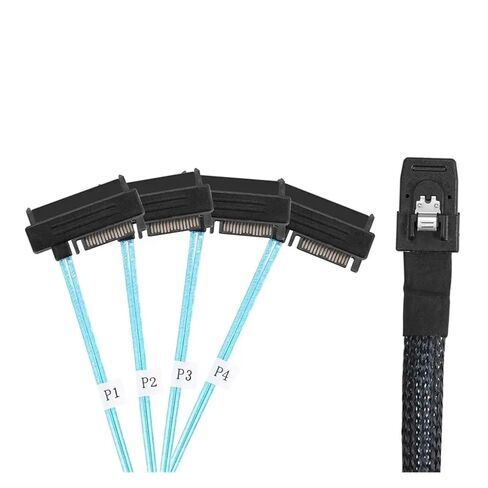 كابل داخلي MI NI S*A*S 36P SFF 8087 إلى 4 S*A*S 29P SFF-8482 مع كابل مقسم الطاقة 15P ملحقات الكمبيوتر 0.5M 1M(0.5m) in Kuwait