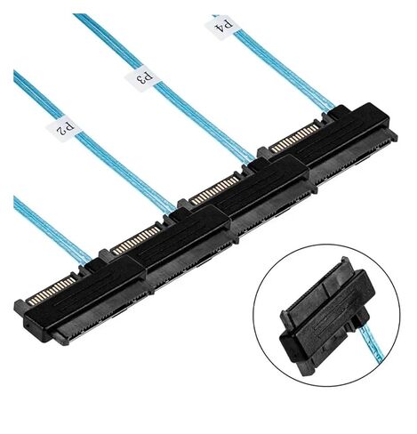 كابل داخلي MI NI S*A*S 36P SFF 8087 إلى 4 S*A*S 29P SFF-8482 مع كابل مقسم الطاقة 15P ملحقات الكمبيوتر 0.5M 1M(0.5m) in Kuwait
