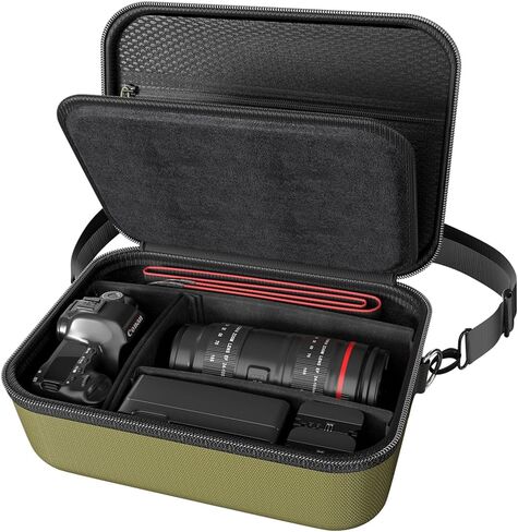 حافظة كاميرا ProCase صلبة لكاميرات Canon Rebel T7/EOS R100/R50/DSLR/SLR/Nikon/Sony/عديمة المرآة، حقيبة سفر مبطنة ناعمة للكاميرا الرقمية مع حزام كتف واحد و3 فواصل قابلة للتعديل - كحلي in Kuwait
