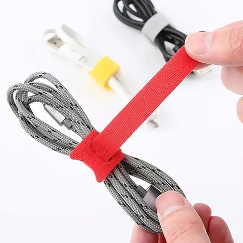 50pcs Durable Nylon Hook and Loop Straps – Soft Self-Adhesive Cable Organizers – Versatile for Office, Home, and Travel Use – Ideal for Cable Management and Organization in Saudi Arabia