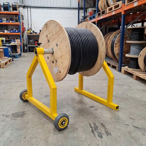 Lounsweer Wire Spool Rack Portable Cable Caddy with Wheels for Efficient Cable Management, Steel Fully Welded Wire Rack Dispenser for up to 28" Diameter Spools, Orange in Saudi Arabia