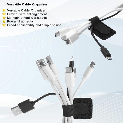 60 Pcs Hook and Loop Cable Ties, 3 Colors Strong Self-Adhesive Cables Ties Cord Organizers Under Desk Cable Management Hook and Loop Straps for Home or Office Use in Saudi Arabia