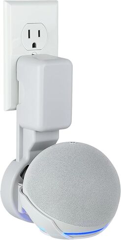 NoveraPrime] Wall Mount Holder for Dot 4th & 5th Gen & Hopestar H52, Outlet Hanger Stand with Built-in Cable Management, No Screws Drilling, Space-Saving Speaker Mount for Any Indoor Spaces - Black in Saudi Arabia