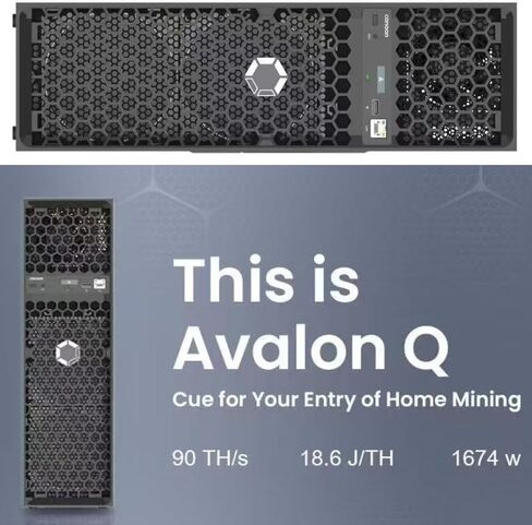 Canaan Avalon Q 90TH/s BTC Miner 1674W 18.6J/TH Home سفينة التعدين الصامتة تمامًا في مايو - مع سلك الطاقة الأمريكي الأصلي في مخزون الولايات المتحدة الأمريكية in Kuwait