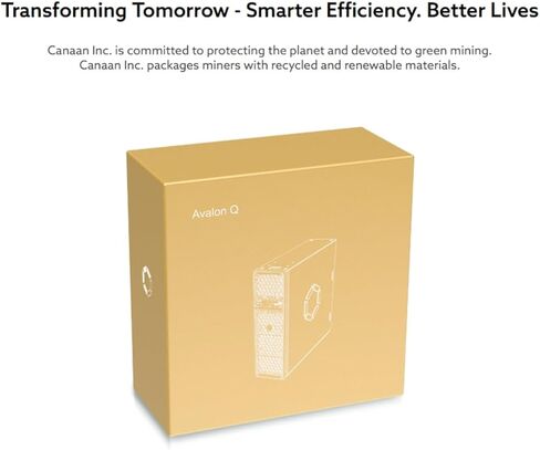 Canaan Avalon Q 90TH/s BTC Miner 1674W 18.6J/TH Home سفينة التعدين الصامتة تمامًا في مايو - مع سلك الطاقة الأمريكي الأصلي في مخزون الولايات المتحدة الأمريكية in Kuwait