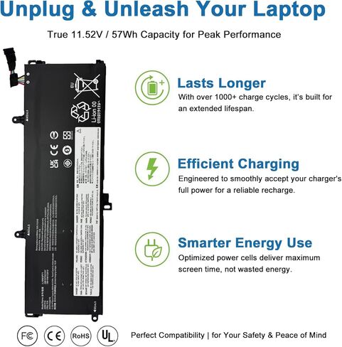 L18M3P71 L18L3P71 L18S3P71 Laptop Battery Compatible with Lenovo ThinkPad T590 P53S T15 P15s 1st Gen Series notebook 02DL012 02DL011 SB10K97650 SB10K97649 5B10W13913 SB10T83156 5B10W13914 11.52V 57Wh in Saudi Arabia
