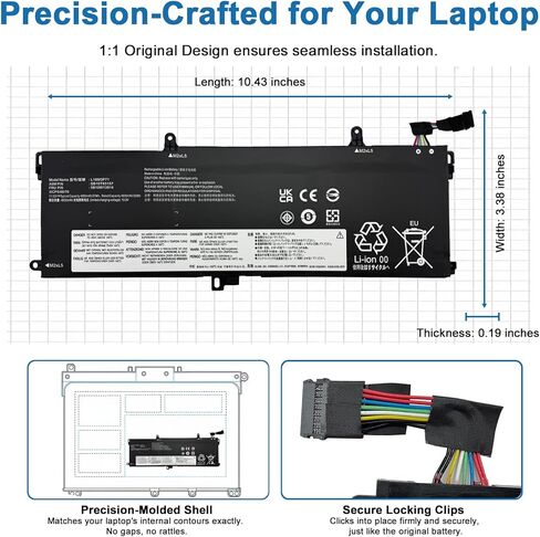 L18M3P71 L18L3P71 L18S3P71 Laptop Battery Compatible with Lenovo ThinkPad T590 P53S T15 P15s 1st Gen Series notebook 02DL012 02DL011 SB10K97650 SB10K97649 5B10W13913 SB10T83156 5B10W13914 11.52V 57Wh in Saudi Arabia