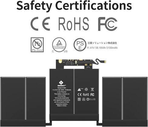 بطارية A1989 A2251، بطارية كمبيوتر محمول بديلة Egoway A1964 لجهاز MacBook Pro 13 بوصة A1989 (منتصف عام 2018، عام 2019) وA2251 (عام 2020)، EMC 3214 3358 3348 in Saudi Arabia