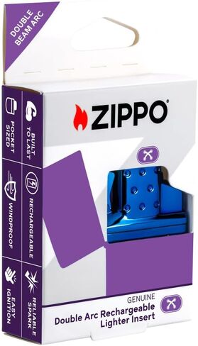ولاعة Zippo عالية التلميع باللون الأزرق بقوس مزدوج قابلة لإعادة الشحن - للاستخدام اليومي، في الهواء الطلق، ولاعات قابلة للطي للتخييم in Kuwait