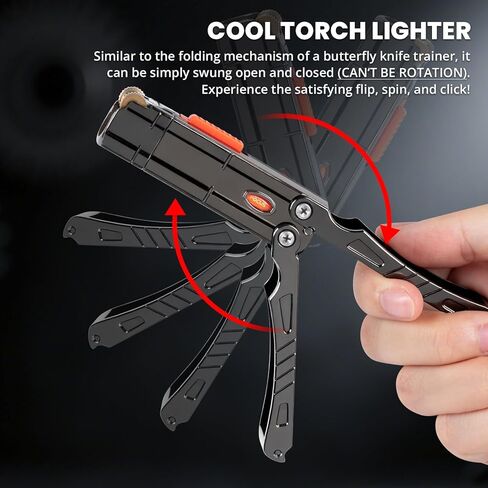 Cool Torch Lighter, Butane Refillable Fancy Lighter - Windproof Jet Flame Lighters, Foldable&Adjustable EDC Lighter for Candle BBQ, Creative Novelty Lighters Gift for Men Women in Saudi Arabia