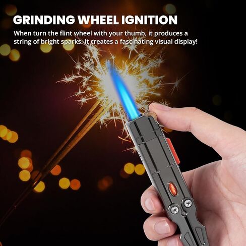 Cool Torch Lighter, Butane Refillable Fancy Lighter - Windproof Jet Flame Lighters, Foldable&Adjustable EDC Lighter for Candle BBQ, Creative Novelty Lighters Gift for Men Women in Saudi Arabia