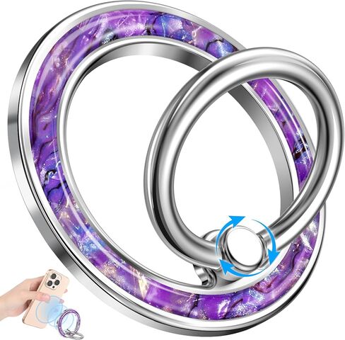 Phone Ring Holder Compatible with MagSafe - Magnetic Cell Phone Grip Magnet Removable Finger Ring Grip Stand Cute Girly Kawaii Green Conch Design for iPhone 17 Pro Max 16 15 14 13 12 Series in Saudi Arabia