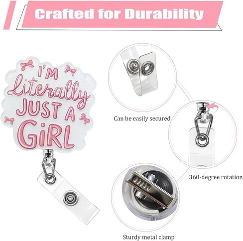 Cute Pink Bow Badge Reel - Badge Reels Retractable ID Holder with Alligator Clip Accessories for Medical Assistant,Nurse,Nursing Student and Teacher in Saudi Arabia