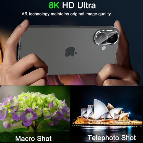 2-Pack Camera Lens Protector for iPhone 17 / iPhone 16 / iPhone 16 Plus, 9H Tempered Glass Camera Cover Screen Protector Accessories, HD Clarity, Anti-scratch, Case Friendly, Shockproof Full Protective in Saudi Arabia