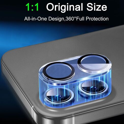 2-Pack Camera Lens Protector for iPhone 17 / iPhone 16 / iPhone 16 Plus, 9H Tempered Glass Camera Cover Screen Protector Accessories, HD Clarity, Anti-scratch, Case Friendly, Shockproof Full Protective in Saudi Arabia