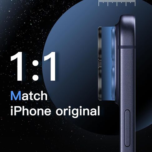 واقي عدسة الكاميرا JETech لهاتف iPhone 17 Pro 6.3 بوصة وiPhone 17 Pro Max 6.9 بوصة، مقاس 1:1 غير مرئي، غطاء حلقة فردي معدني من الزجاج المقوى 9H، شفاف عالي الدقة، مجموعة واحدة (أسود) in Kuwait