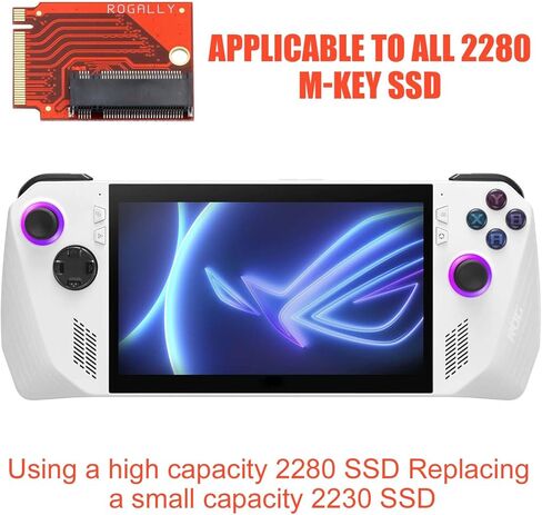 for Rog Ally Handheld Modified 2280 Exchange 2230 SSD Hard Drive Expansion High Capacity Adapter,M.2 NVME PCIE 4.0 Gold Finger Adapter Upgrade Converter Expansion Card 90 Degree Red in Saudi Arabia
