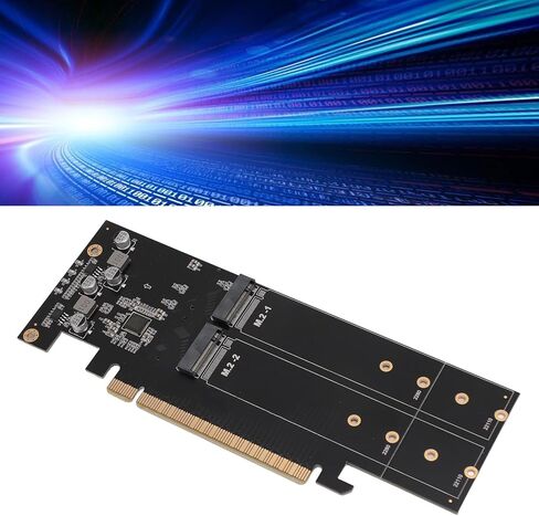 محول Quad NVMe PCIe، 4 منافذ عالية السرعة M.2 NVMe إلى بطاقة PCIe 4.0 X16، 4 × 32 جيجابت في الثانية M Key SSD بطاقة RAID ناعمة (لا تدعم تشعب PCIe) in Kuwait