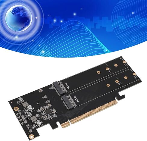 محول Quad NVMe PCIe، 4 منافذ عالية السرعة M.2 NVMe إلى بطاقة PCIe 4.0 X16، 4 × 32 جيجابت في الثانية M Key SSD بطاقة RAID ناعمة (لا تدعم تشعب PCIe) in Kuwait