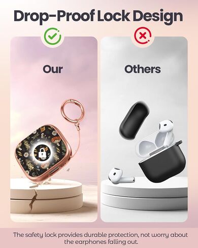 حافظة Coralogo لأجهزة AirPods 4 مع قفل أمان - رسوم متحركة لطيفة للنساء والفتيات بتصميم أنيق على شكل فطر Kawaii Girly Girlish غطاء واقٍ صلب لأجهزة AirPods الجيل الرابع 2024 in Kuwait