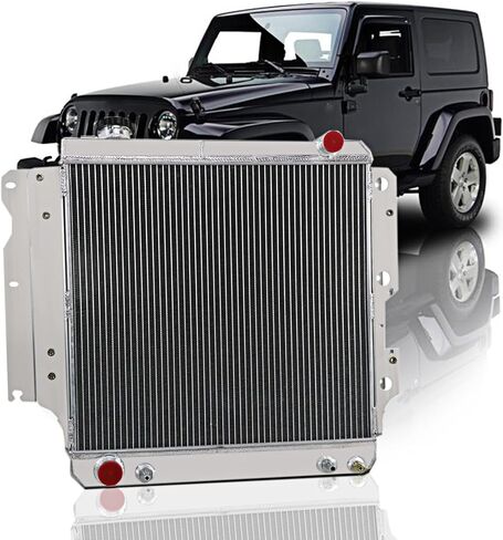 3 صف المبرد كفن مروحة ل جيب رانجلر YJ TJ 2.4-4.2L 1987-2006 مشعاع ألومنيوم مروحة استبدال 3 صفوف مشعات المشجعين in Kuwait