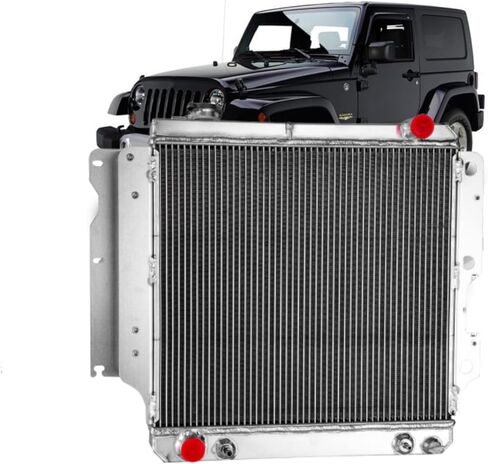 3 صف المبرد كفن مروحة ل جيب رانجلر YJ TJ 2.4-4.2L 1987-2006 مشعاع ألومنيوم مروحة استبدال 3 صفوف مشعات المشجعين in Kuwait