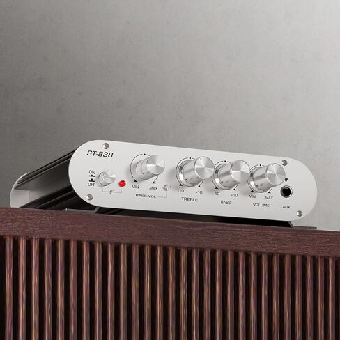 Facmogu ST-838 مضخم صوت ستيريو هاي فاي 2.1 قناة، RMS 20Wx2+40W مضخم صوت رقمي صغير لمكبرات الصوت المنزلية، مضخم صوت 80 وات مضخم صوت ستيريو مع مصدر طاقة - أسود in Saudi Arabia