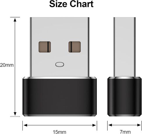3 Pack USB to USB C Adapter for, Type-C Female to A Male Charger Converter, USB C Adapter for iPhone 17 16 Pro Max 15, iWatch 11 10 Se Ultra 3, iPad, Samsung Galaxy S25 S24, Google Pixel 10 9 (Black) in Saudi Arabia