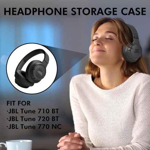 حافظة سماعة الرأس المحمولة لـ JBL Tune Live 720BT 770NC، حقيبة حمل صلبة من مادة EVA لسماعات الرأس اللاسلكية مع جيب للكابل in Kuwait