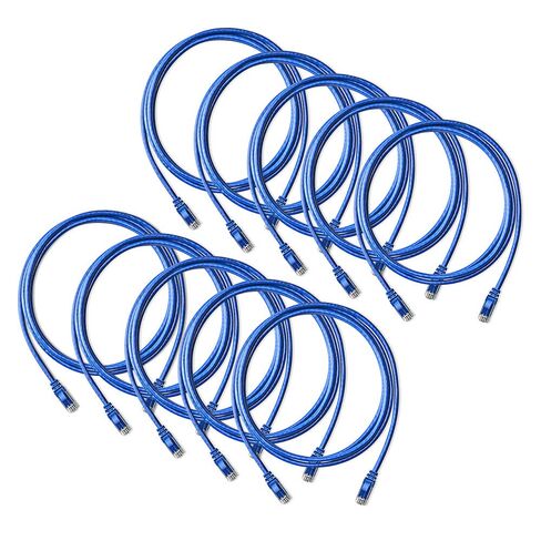 كابل توصيل NavePoint، CAT5e، 24AWG/7*0.18 ملم، 7 قدم، 10 حزم، أزرق in Kuwait