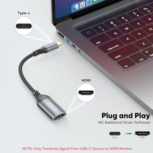 محول USB C إلى HDMI 2 حزمة، محول USB-C إلى HDMI 4K (ذكر إلى أنثى)، محول من النوع C إلى HDMI لأجهزة MacBook Pro وiPad Pro وSamsung Galaxy S23/Note وDell XPS وSteam Deck والكمبيوتر المحمول والكمبيوتر اللوحي in Kuwait